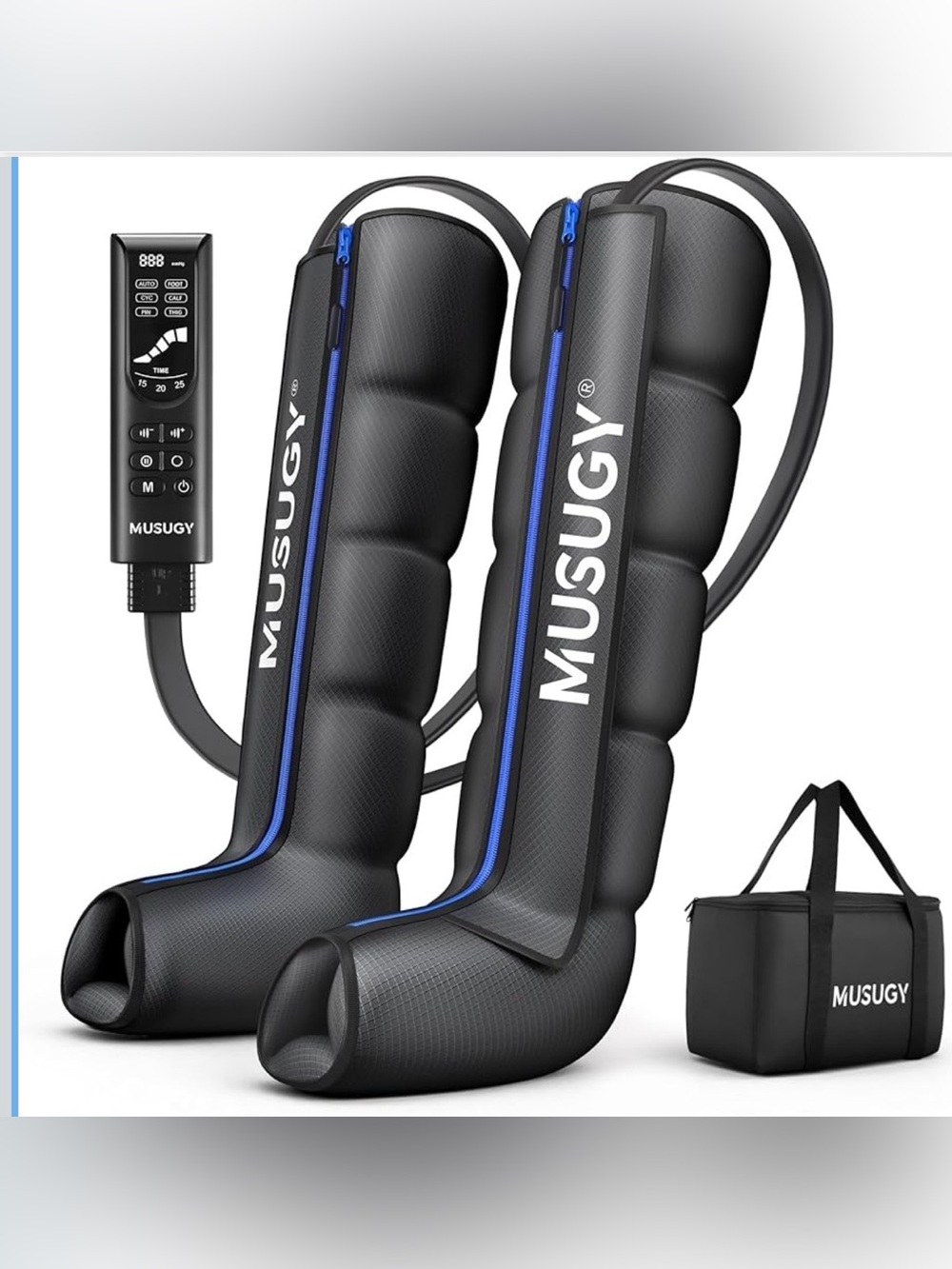 Full Leg Air Compression Boots for Massage Therapy & Fatigue Relief (Medium)
